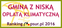 Odznaka: Gmina z niską opłatą klimatyczną - ranking psur.pl 2016