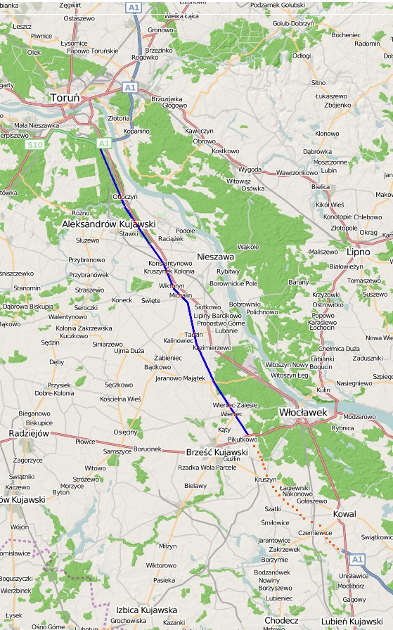 Autostrada A1 Torun Wloclawek Otwarta Mapa