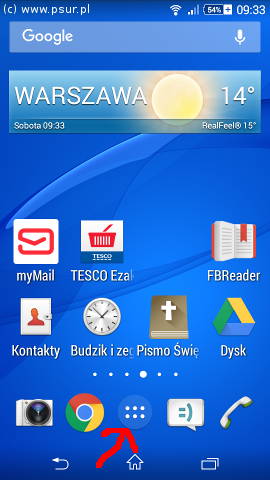 Zrzut ekranu smartfona
